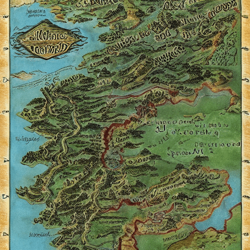 Tolkien style map of brittany, france