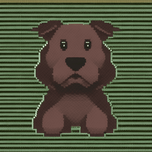 A brown dog in pixel art.