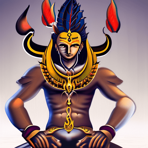 Lord shiva, indian mythology, one piece character, symmetric body, wielding a trishula, full body, extremely detailed, cinematic lighting, high contrast, artstation, character concept art, 8k:: background flames --q 2 --v 4 --stylize 600 --ar 9:16 --s 750 --v 5. 1
