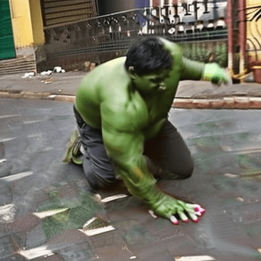 Hulk cleaning in streets of india