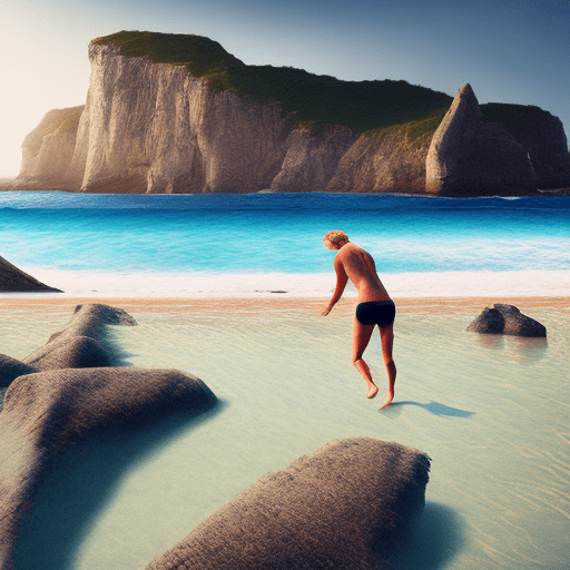 High resolution photography beach landscape, couple of sports enthusiastics, with strong desire to take supplements to boost energy and well-bring 8k, intricate detail, photorealistic, realistic light, wide angle, kinkfolk photography, a+d architecture