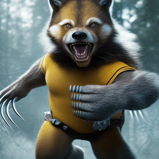 Photo of a ultra realistic wolverine, dramatic light, manchester united stadion, cinematic lighting, battered, low angle, trending on artstation, 4k, hyper-realistic, focused, extreme details, unreal engine 5, cinematic, masterpiece, art by studio ghibli, intricate artwork by john william turner