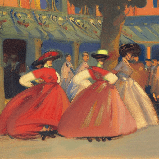 A lively and vibrant scene of a majorcan festival inspired by hermen anglada-camarasa and ramon casas. The scene features colorful costumes, bustling crowds, and festive decorations. Use anglada-camarasa’s expressive style and bold colors combined with casas’ detailed and atmospheric depiction to capture the energy and spirit of the festival