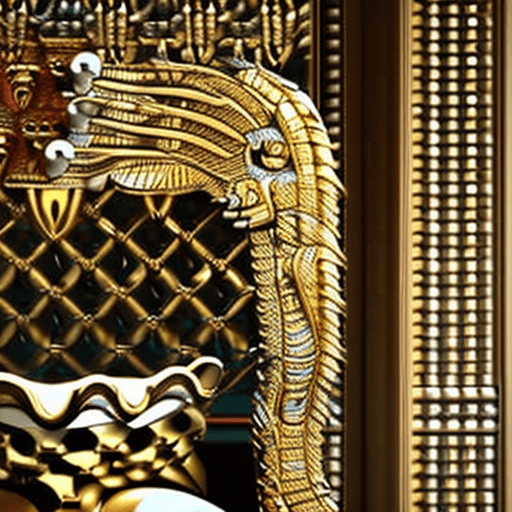 A very beautiful queen sitting on a black throne made of gold, with a serpent-dragon like elements and design, intricate details, dramatic lighting, hyperrealism, photorealistic, cinematic, 4k sharp focus, style expressive