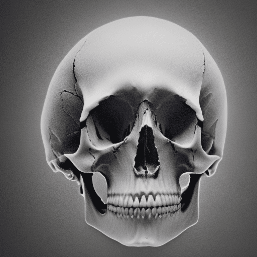 A skull on a dark background