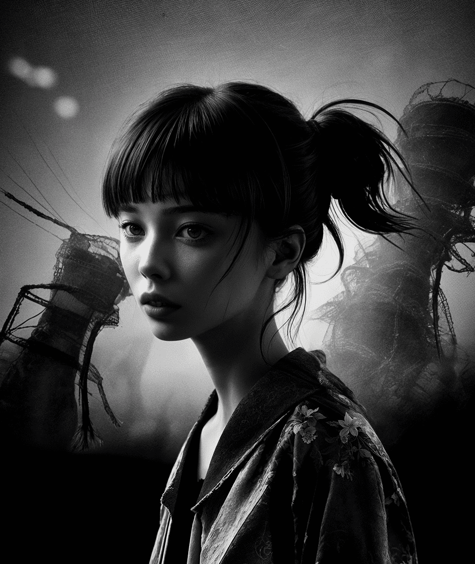 Vector art, high angle shot of a dreadful anime "the fukushima disaster", disgusting, methaphysical painting, studio lighting, f/5, mono color, behance, [(art by hans zatzka :1. 1) , (art by alexandre jacovleff :1. 0) :sasha luss:13]