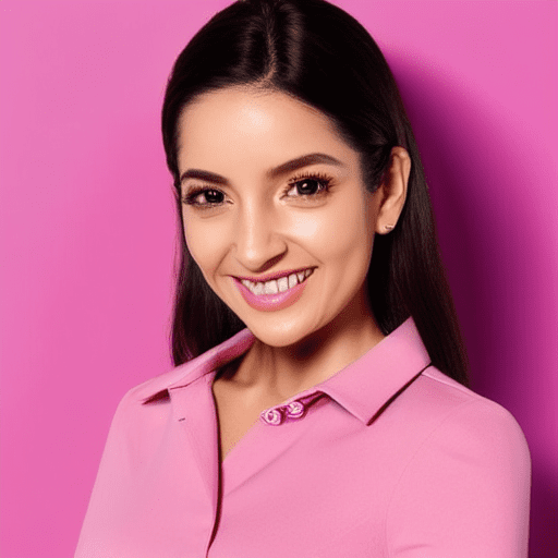 Primer plano, una enfermera bonita, se ve amable, sonriendo con labios cerrados, luz de fondo, uniforme de enfermera, solo una nariz, dos ojos abiertos de color dorado, labios rosados, cabello ondulado, uniforme de enfermera, cofia en la cabeza, mirando de frente hacia la derecha