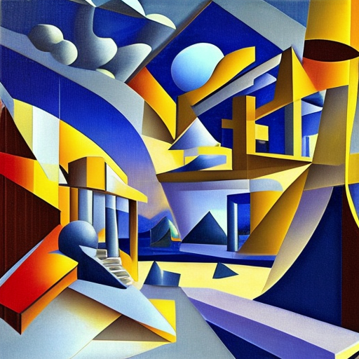 Space landscape, cubism architecture garden room, surrealism, clouds, intricate