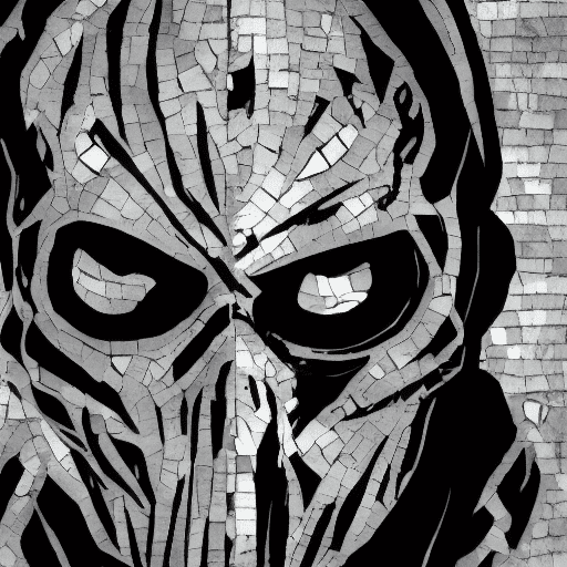 Sub zero from mortal kombat, skull face, cold white dull lifeless eyes, very scary character, close-up, ink artistic conception, with typography elements, abstract, complementary colors, mosaic of characters, wallpaper style, simplicity, chinese painting, white background