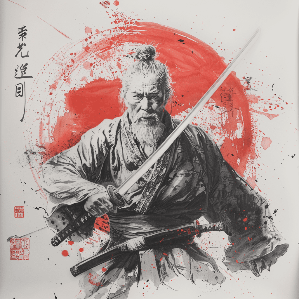 Dynamic line art of elderly japanese man battling fierce bear::4 traditional kimono-clad grandpa, determined expression::3 powerful bear, rearing on hind legs::3 dramatic action poses, flowing lines::2 contrast of wisdom vs wild nature::1 --s 250 --v 6. 0