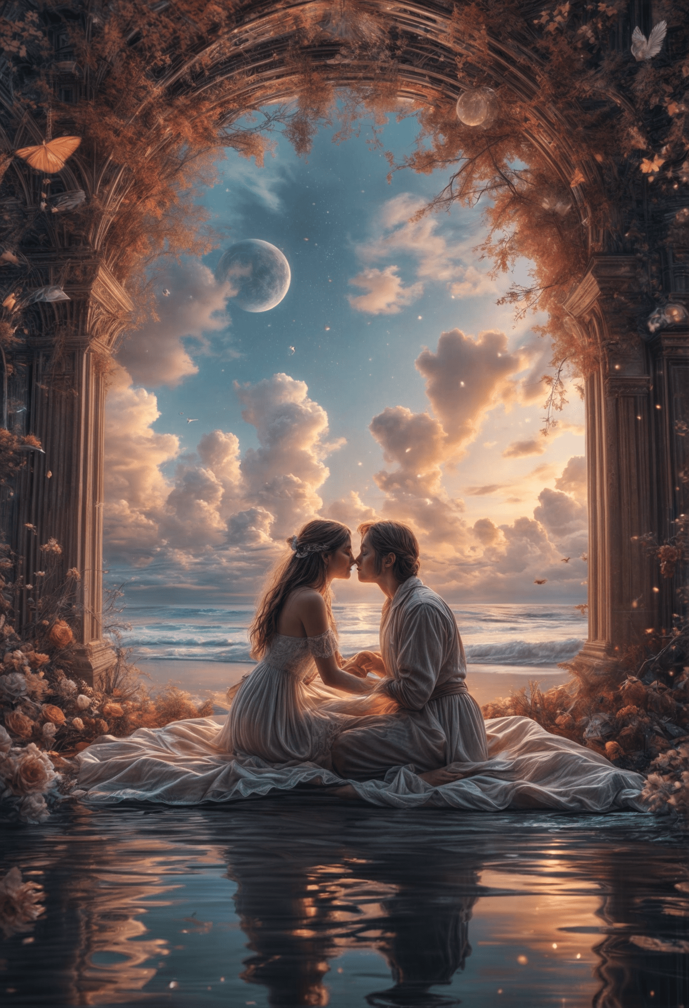 Surealism fantasy of a harmony and love dream