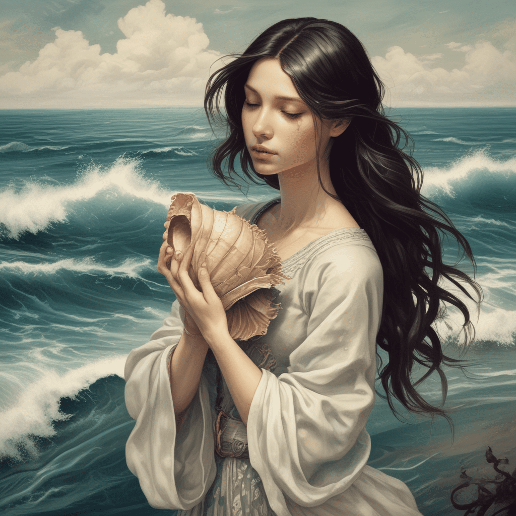 Hey brought me a shell. Inside he sings a sea map. My heart fills water with fish dark and silver fish and trees. The wind blows in the wind and casts shadows.