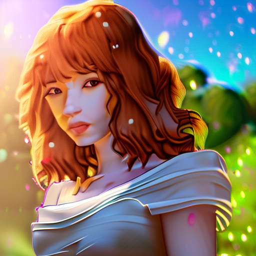 An extremely attractive woman, (masterpiece, best quality:1. 2) , (solo:1. 3) , upper body, off shoulder torn t-shirt, (waifu, realistic, best aesthetic) , soft_lighting, fair skin, gorgeous hair, (strawberry fields as background) , (bokeh:1. 2) , freckles, golden hour