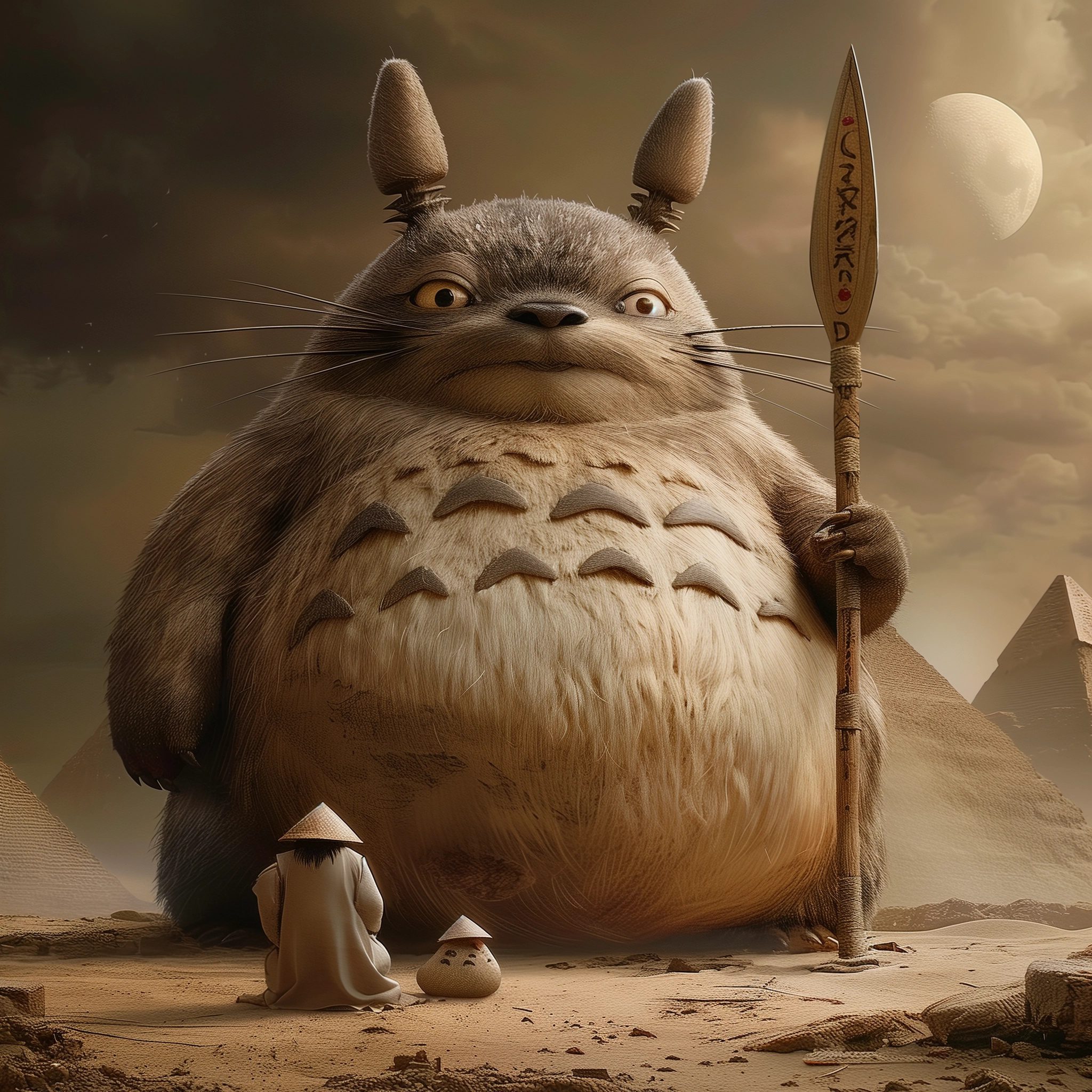 Totoro at giza --personalize nwnd4j3 --stylize 600