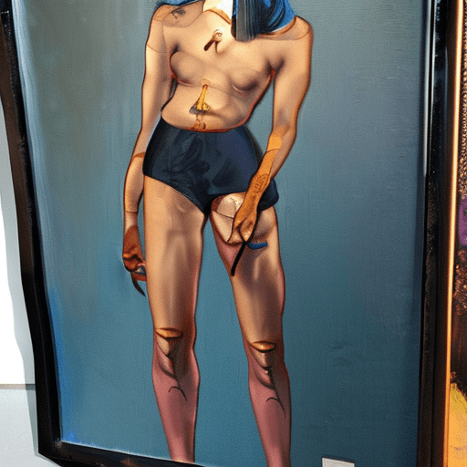A filipina woman weighing 162 lbs, 5 feet tall, with mid brown hair in a gold painting, in the style of charlie bowater, dark blue and dark black, michael garmash, comic art, realistic color palette, dark black and beige, soft-focused realism --ar 24:37 --stylize 750 --v 6