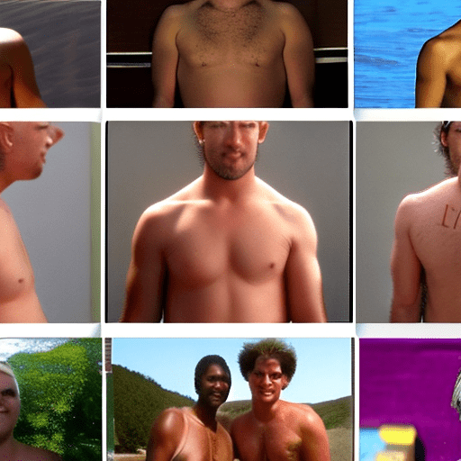 Hombres desnudos luchan