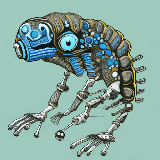 "a friendly, stylized caterpillar with body segments resembling human joints and bones, equipped with small orthopedic elements like crutches and knee braces, representing 'bazar ortopedia oruga'. The caterpillar has a modern and professional look with a clear, sans-serif font for the name. Use a color palette with blues, greens, and whites. "