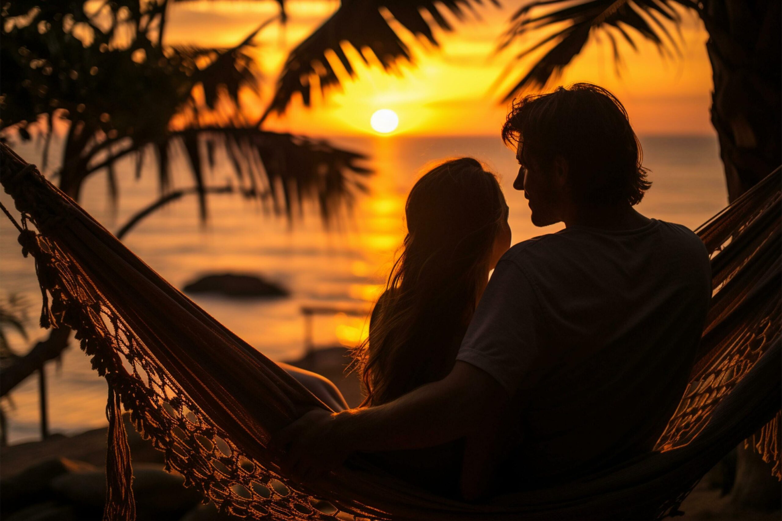 Silhouette-of-young-couple-relaxing-in-hammock-on-tropical-beach-at-sunset-ai-generated-free-photo