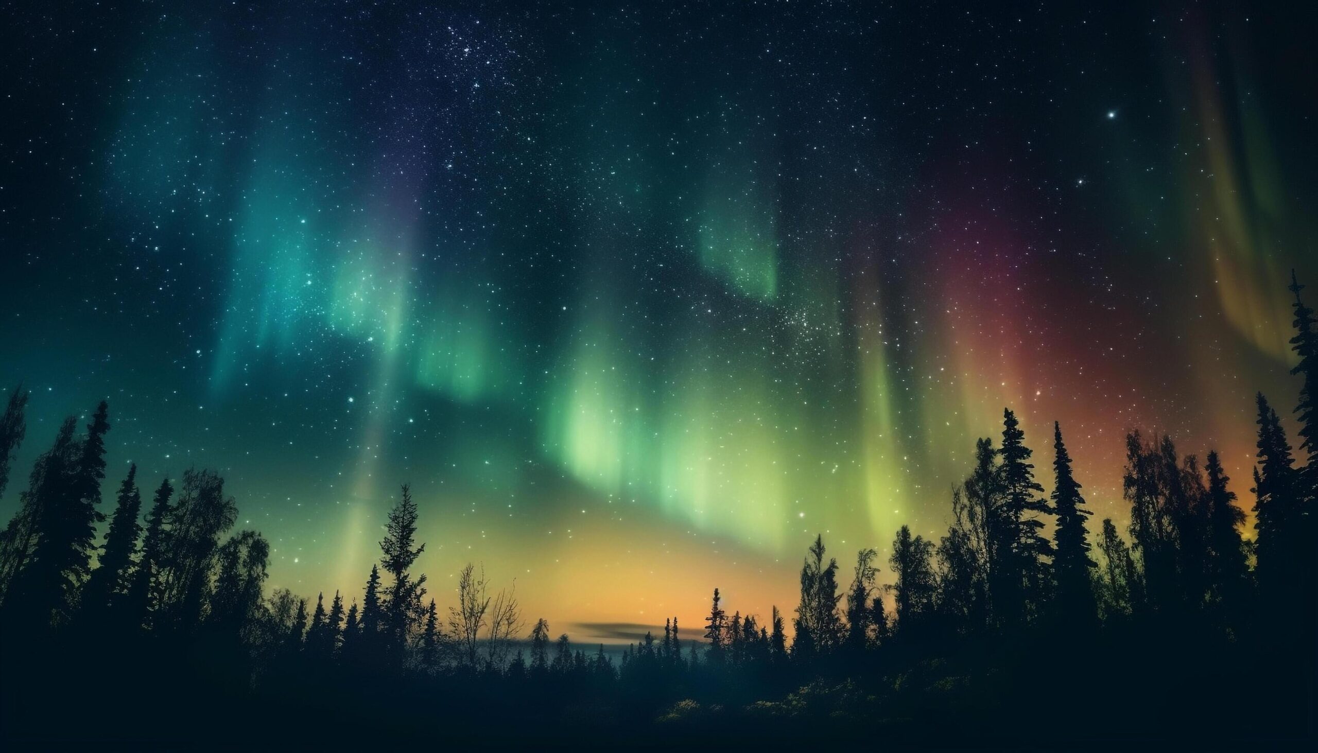 Tranquil-scene-illuminated-by-vibrant-star-trail-in-winter-forest-generated-by-ai-free-photo