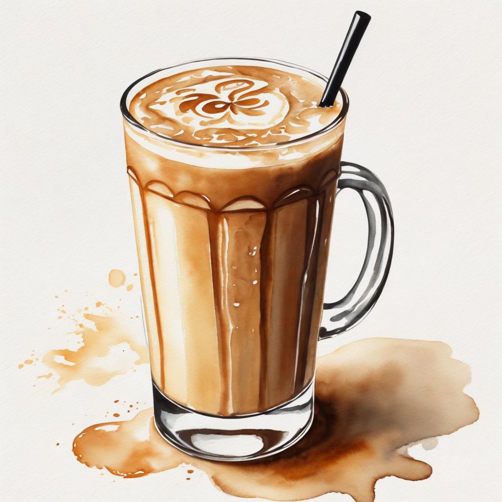 Realistic iced cafe latte, by @ai_generated