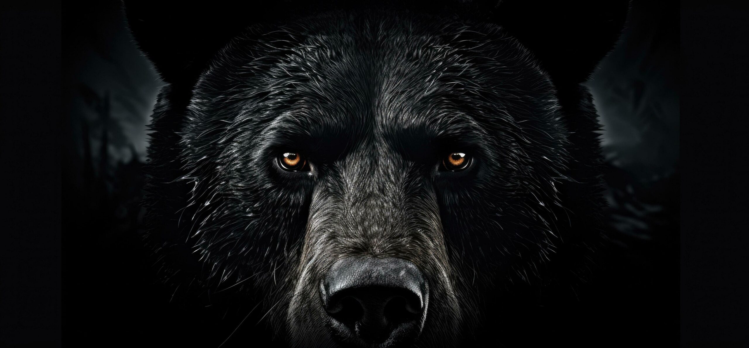 Ai-generated-a-black-bear-in-the-dark-has-its-head-up-free-photo