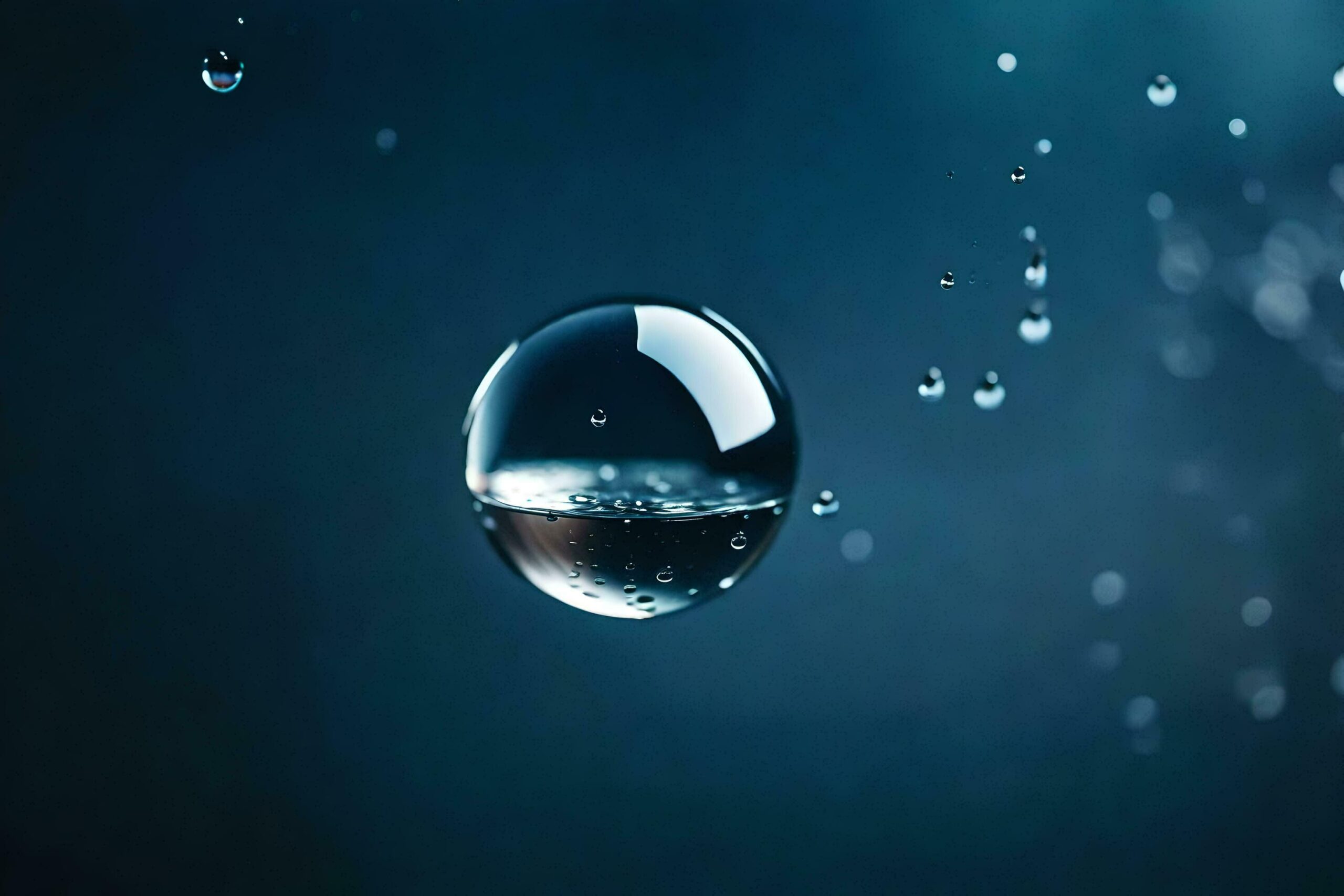 Ai-generated-a-drop-of-water-is-floating-in-the-air-free-photo