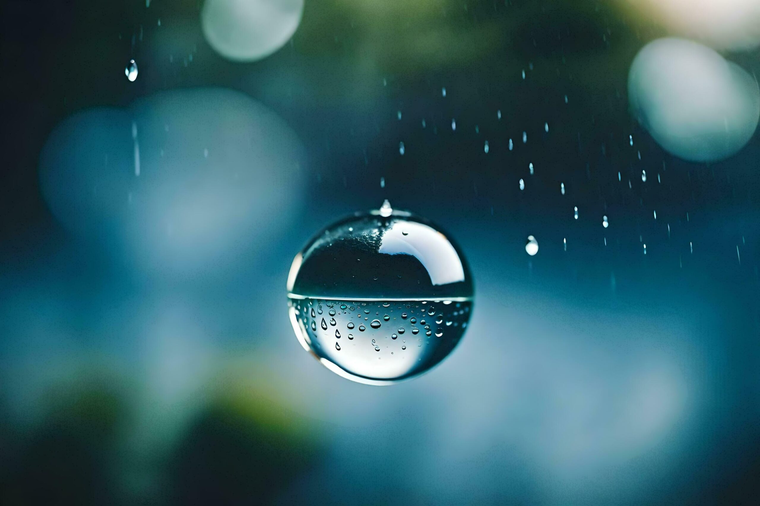 Ai-generated-a-drop-of-water-is-hanging-from-a-raindrop-free-photo