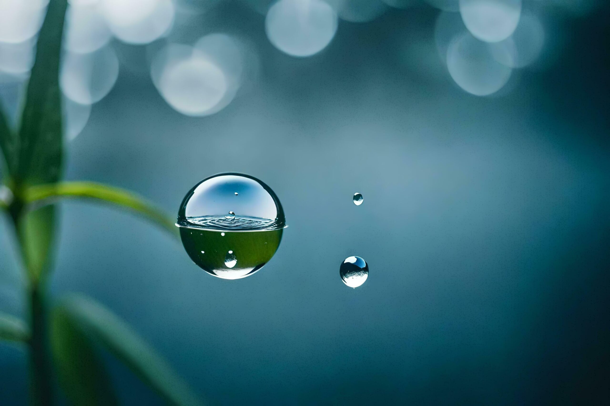 Ai-generated-a-drop-of-water-is-reflected-in-the-air-free-photo