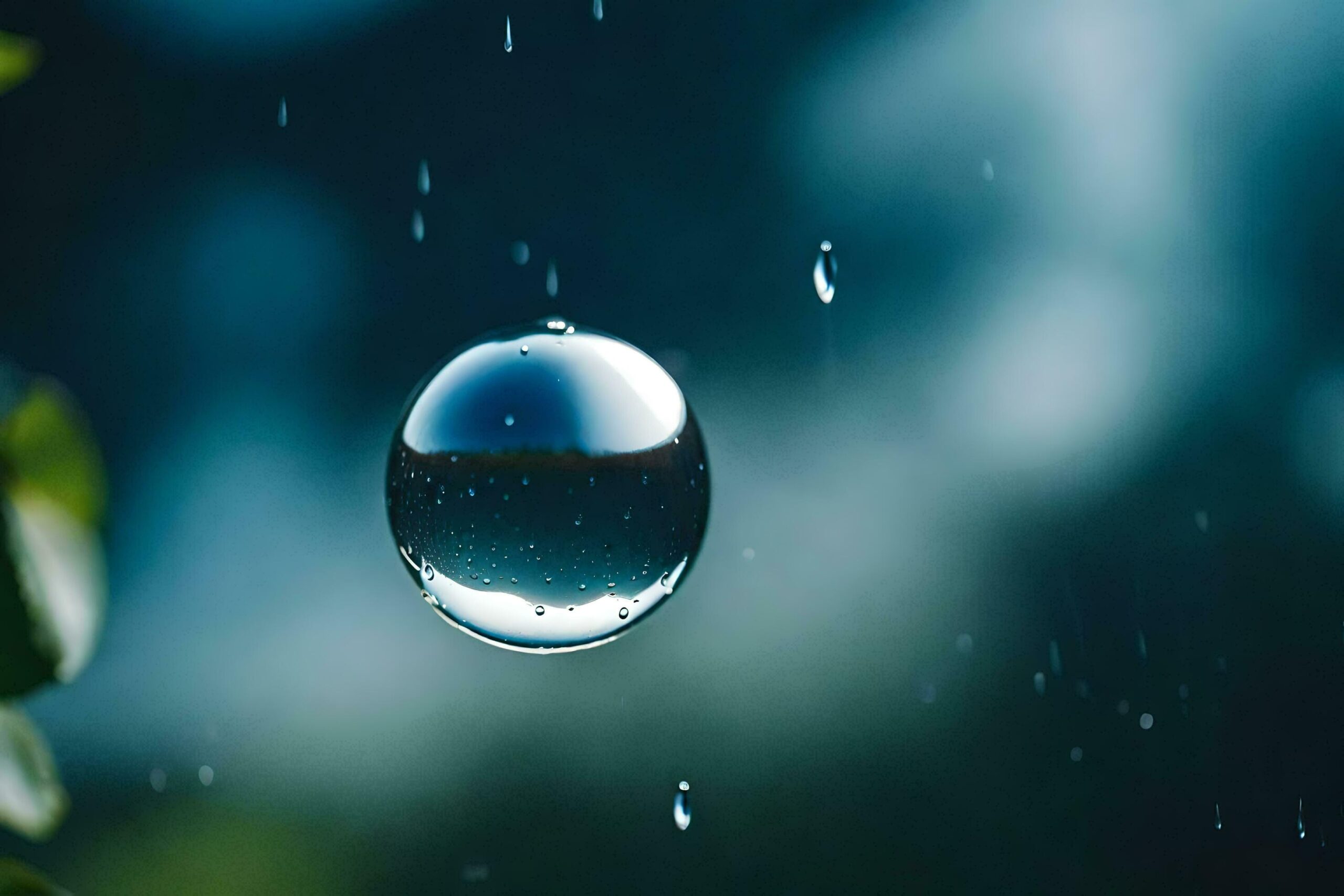 Ai-generated-a-drop-of-water-is-seen-in-the-air-free-photo