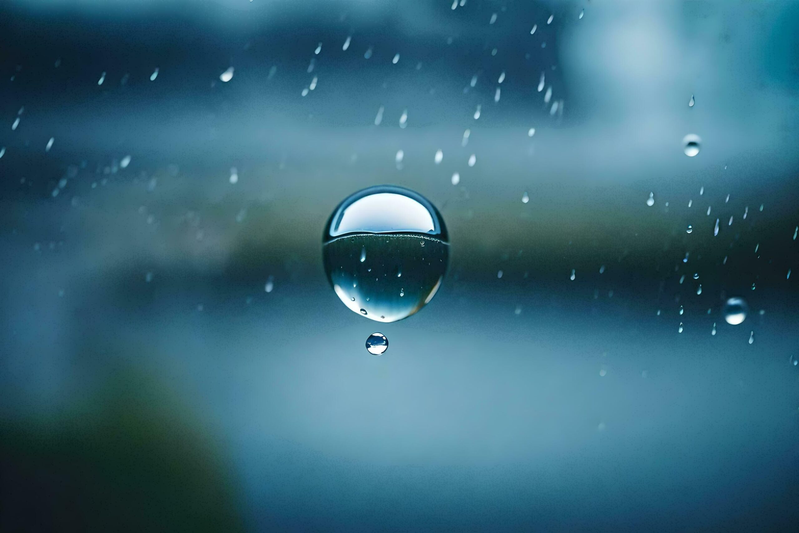 Ai-generated-a-drop-of-water-is-seen-in-the-rain-free-photo