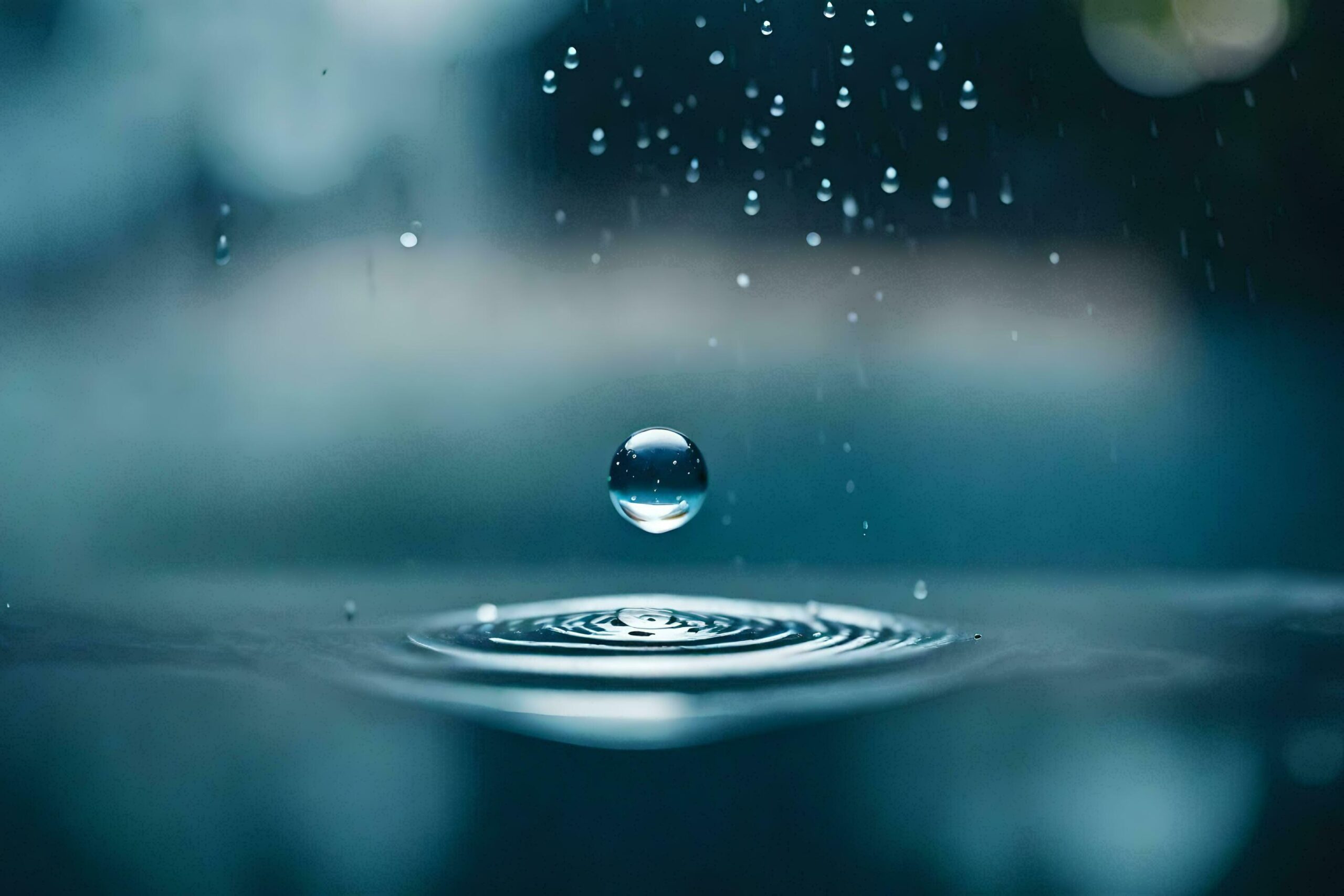 Ai-generated-a-drop-of-water-is-seen-in-the-water-free-photo