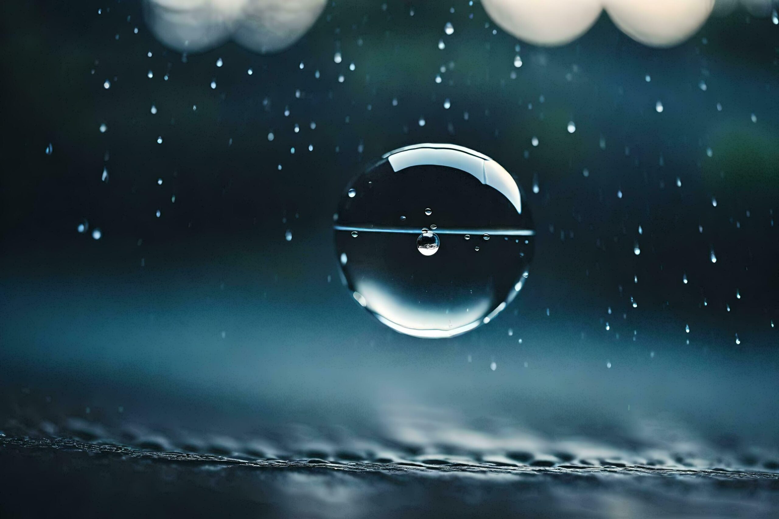 Ai-generated-a-drop-of-water-is-seen-on-a-surface-free-photo