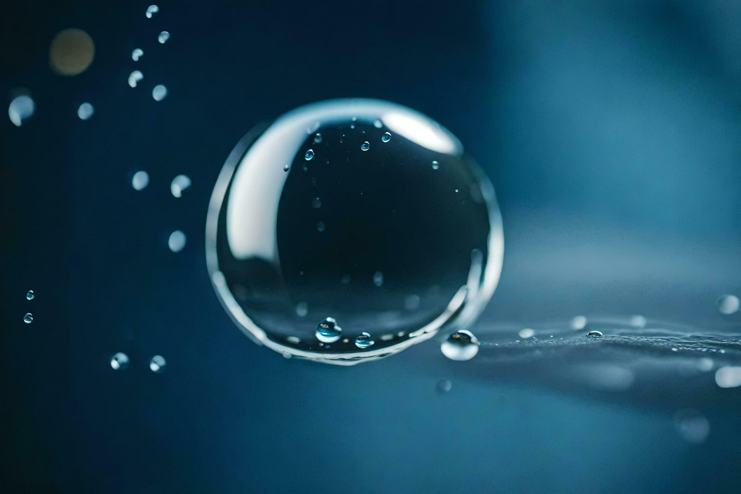Ai-generated-a-drop-of-water-is-shown-in-the-dark-free-photo