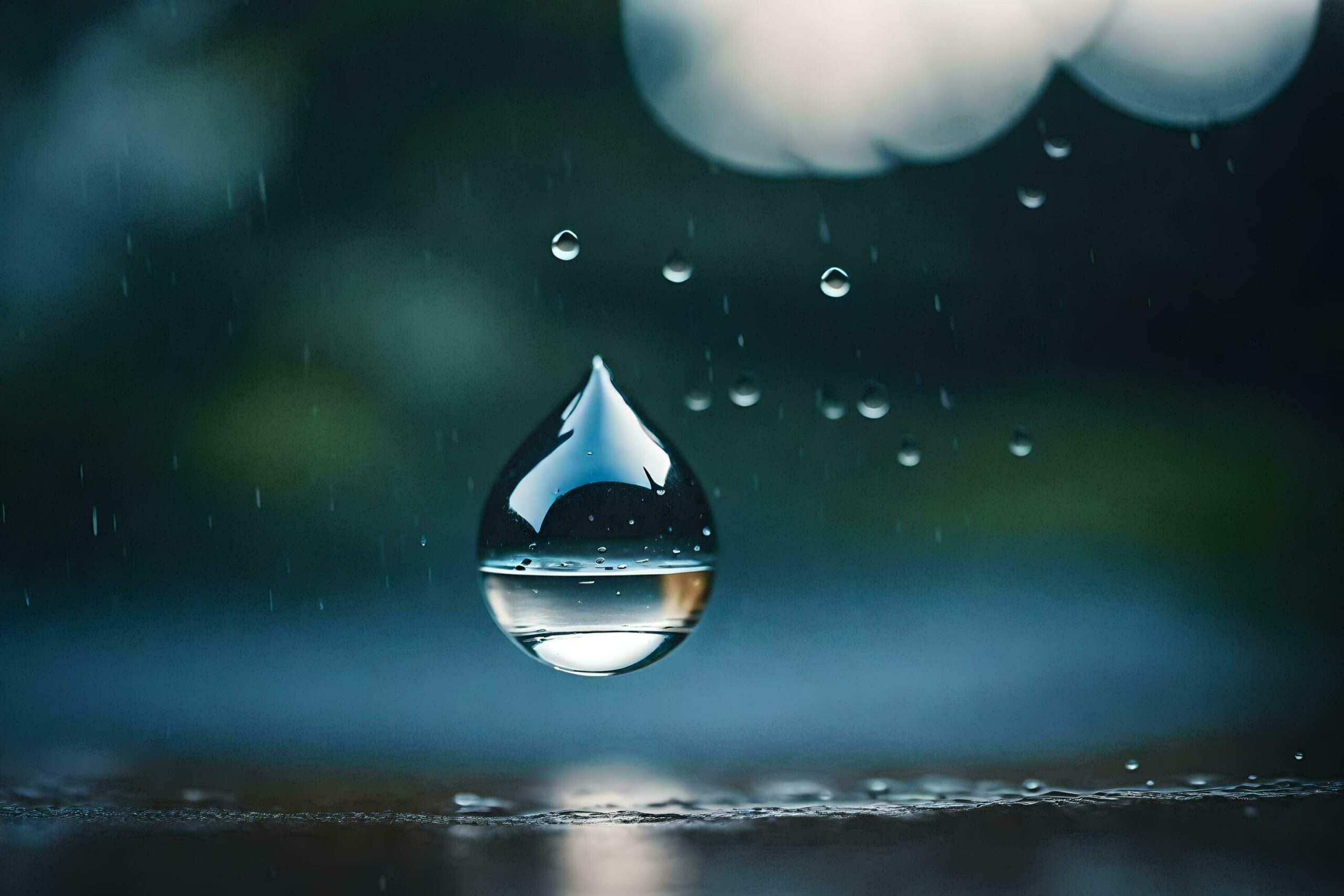 Ai-generated-a-drop-of-water-is-shown-in-the-rain-free-photo