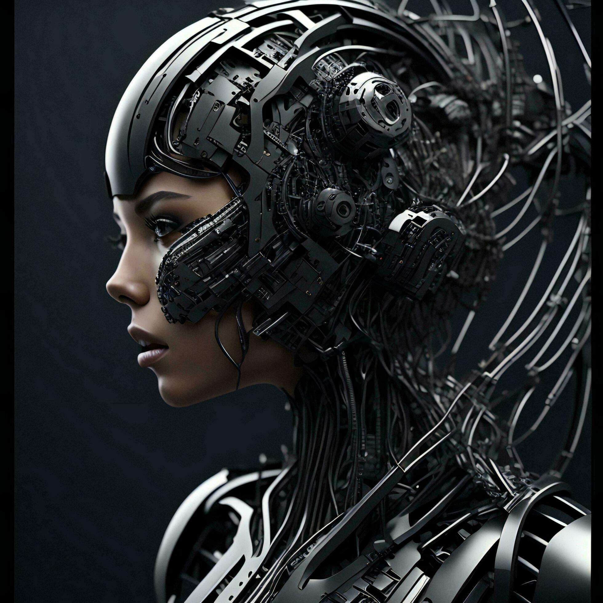 Ai-generated-a-female-robot-with-a-futuristic-hairstyle-generative-ai-free-photo