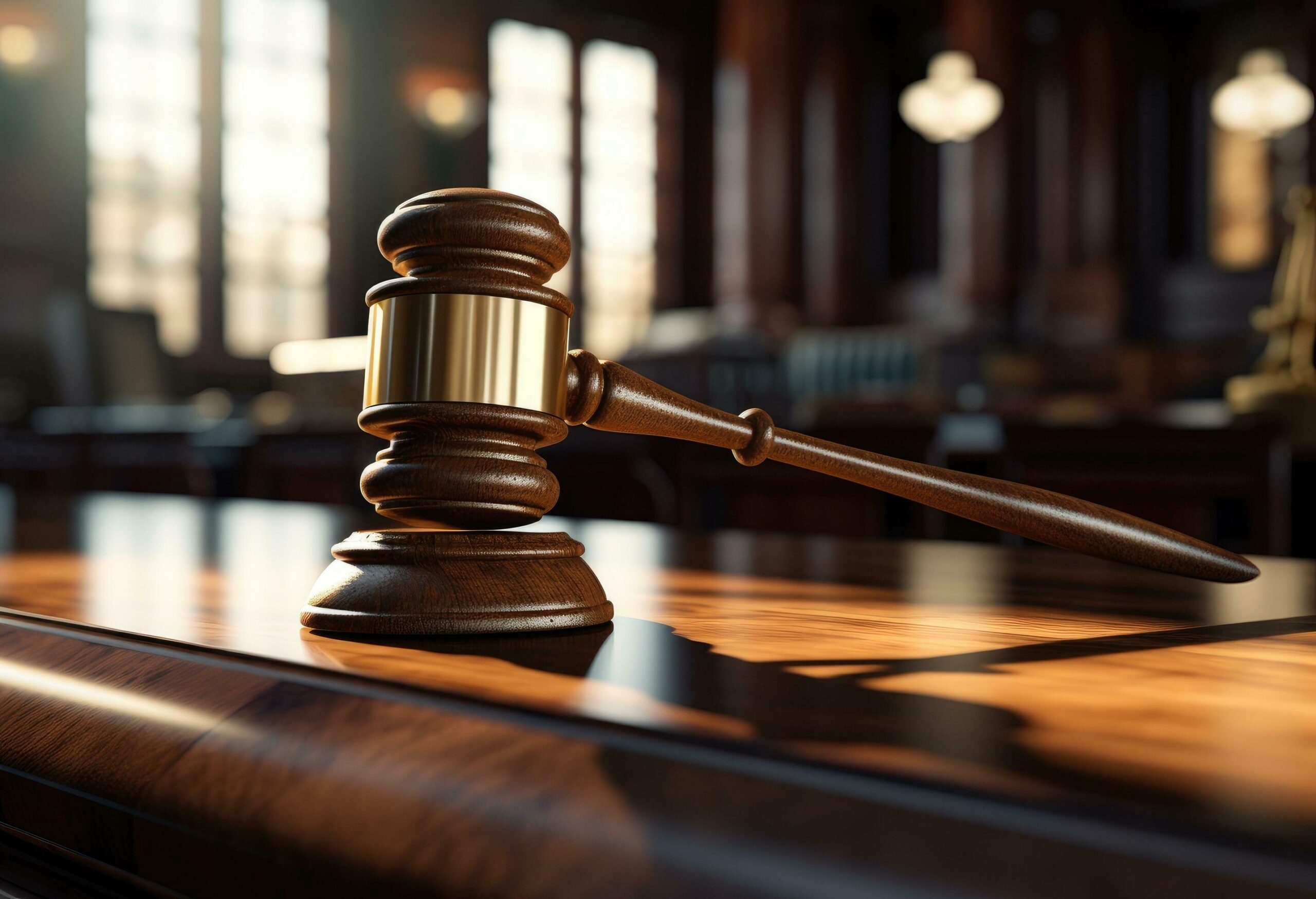 Ai-generated-a-gavel-sits-on-the-court-room-table-free-photo