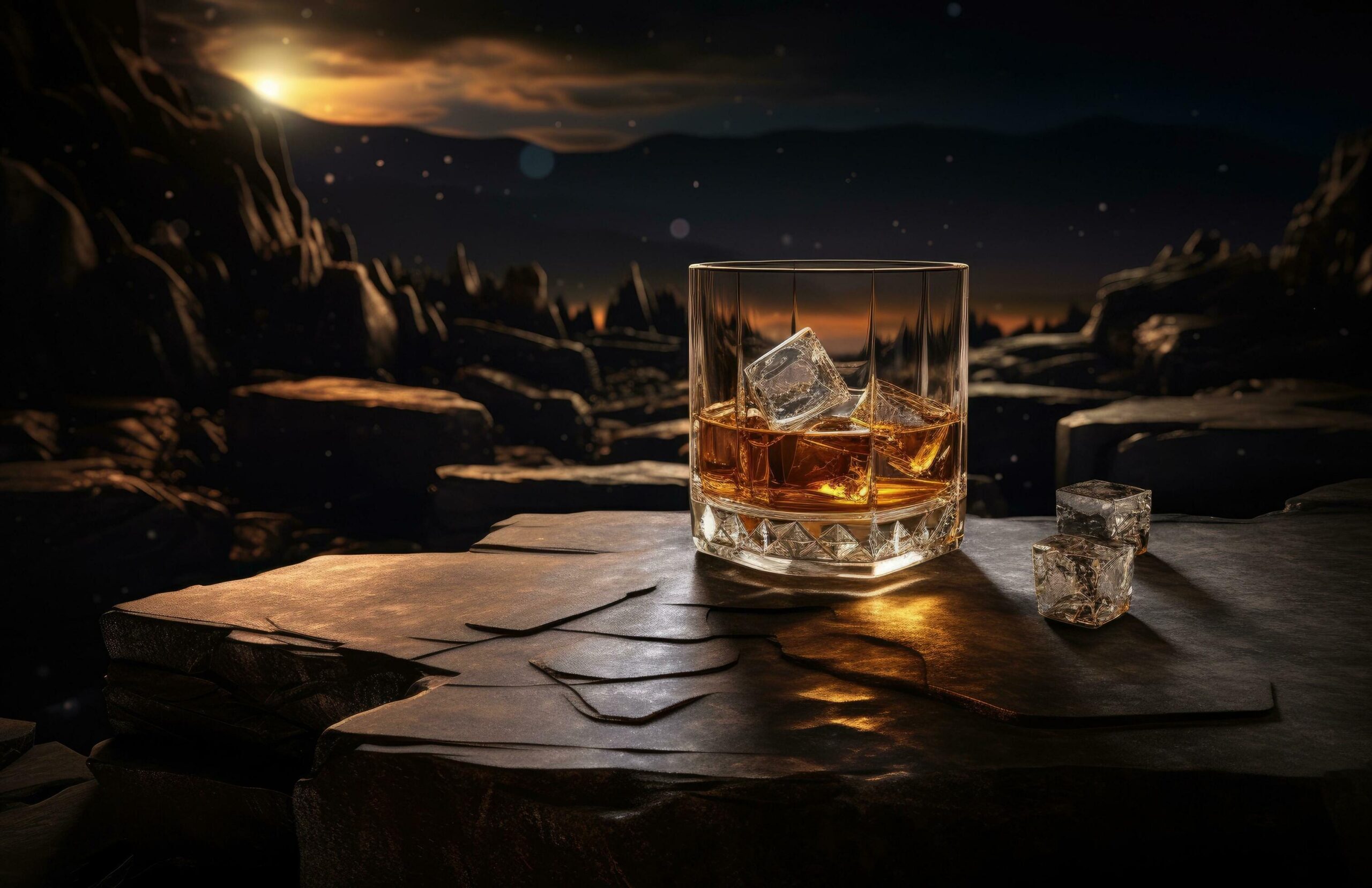 Ai-generated-a-glass-of-a-whisky-sitting-inside-of-a-dark-scene-free-photo