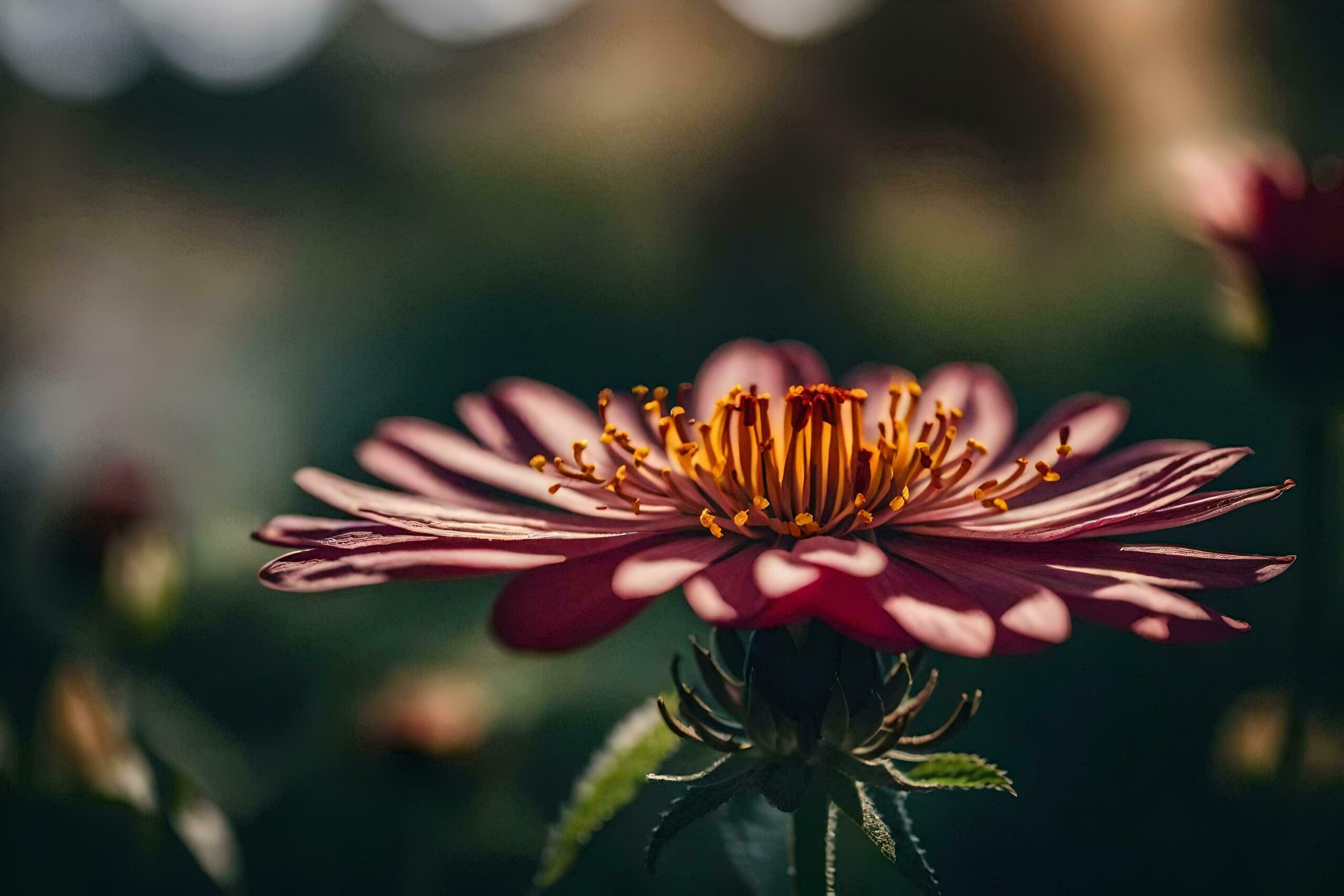 Ai-generated-a-pink-flower-with-a-blurry-background-free-photo