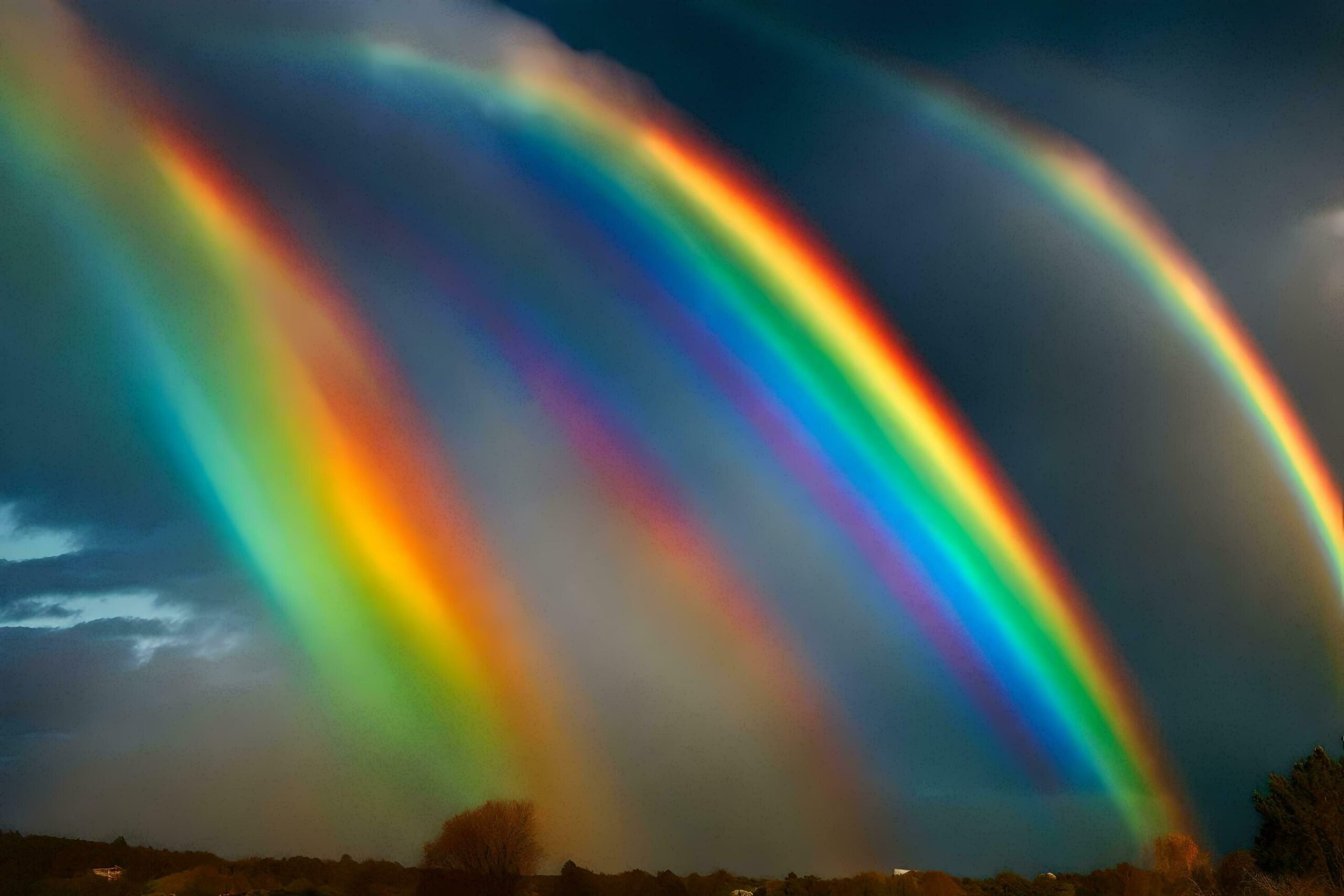 Ai-generated-a-rainbow-appears-to-be-forming-in-the-sky-free-photo