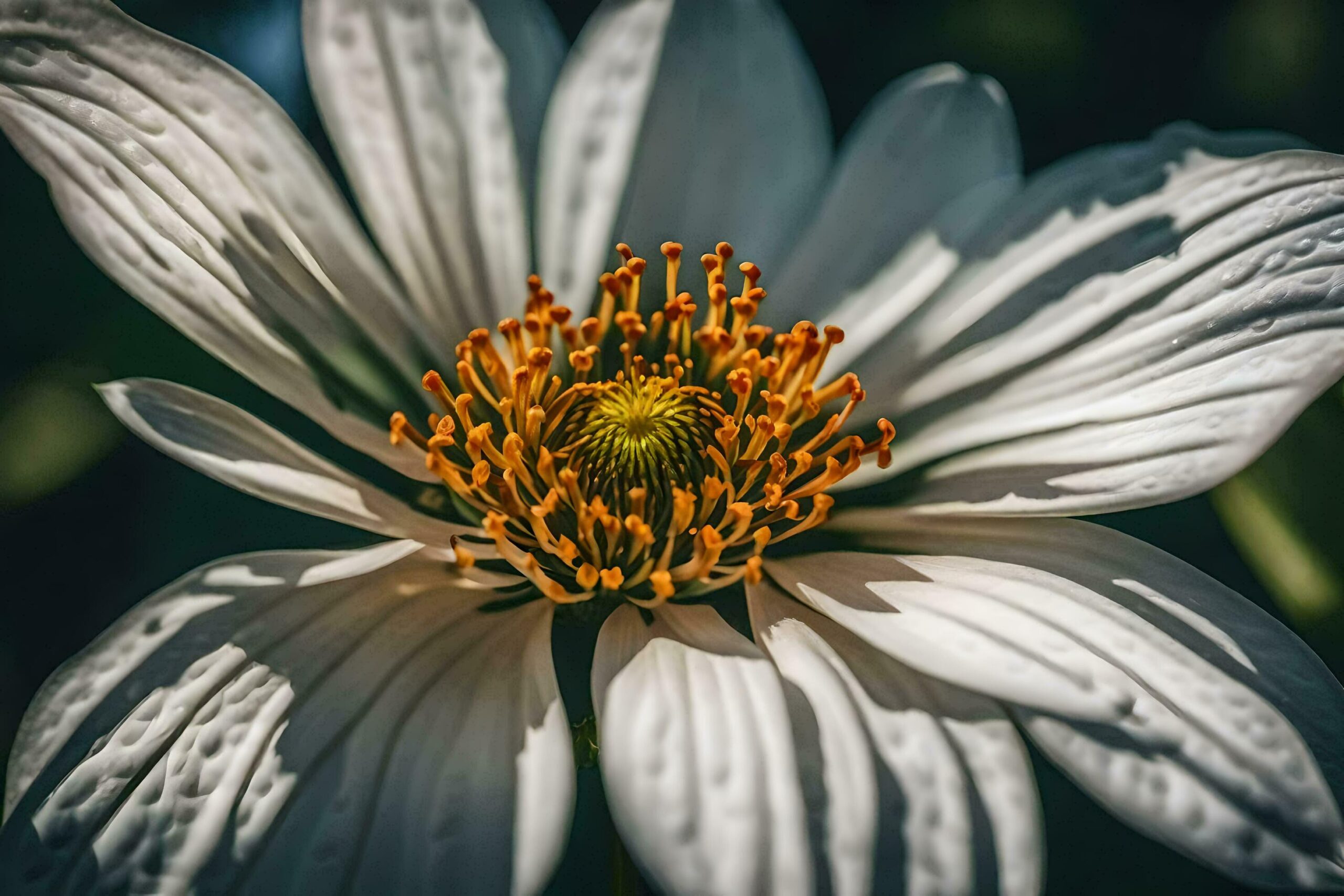 Ai-generated-a-white-flower-with-yellow-center-in-the-sun-free-photo