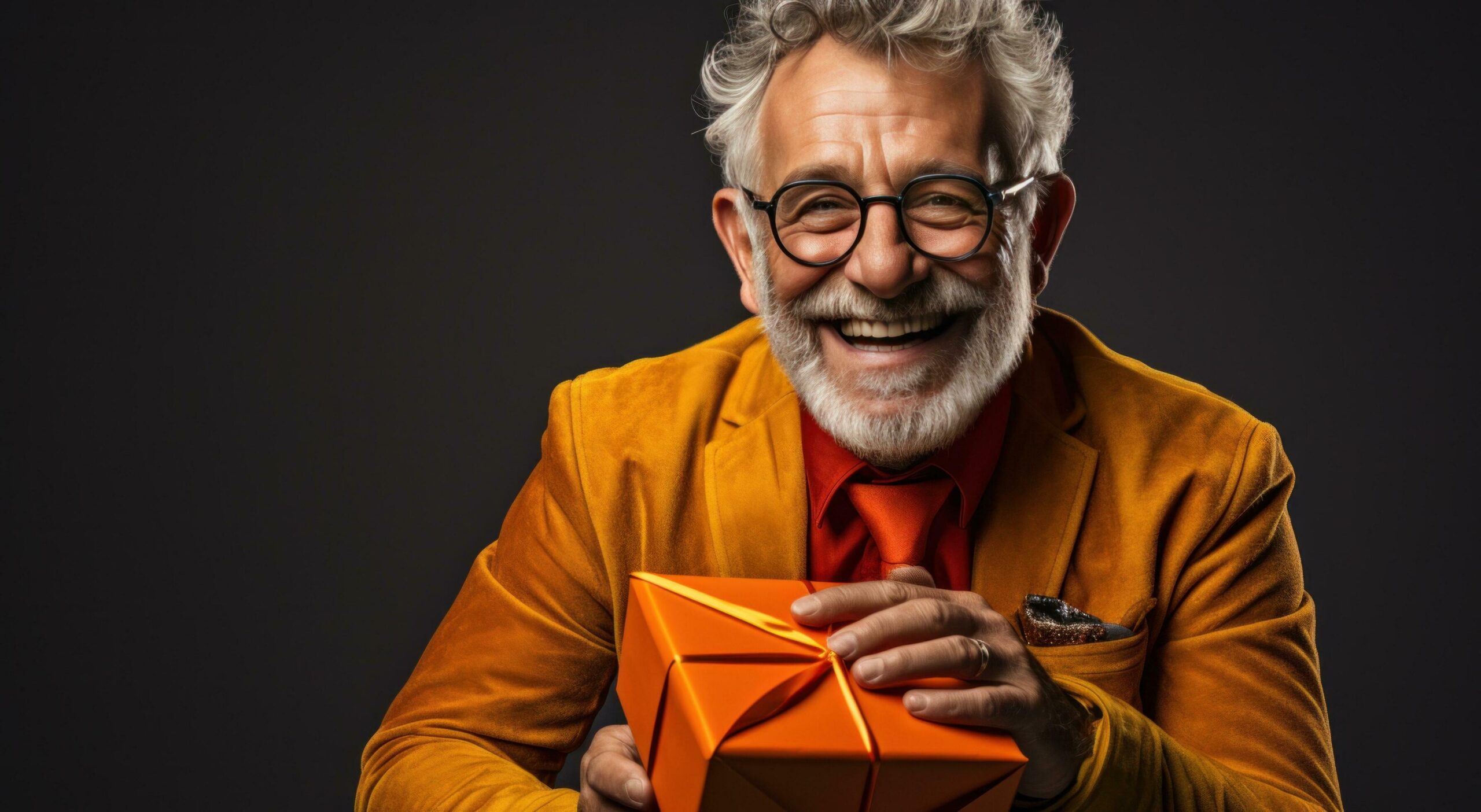 Ai-generated-an-aged-gentleman-is-holding-a-box-of-a-gift-free-photo