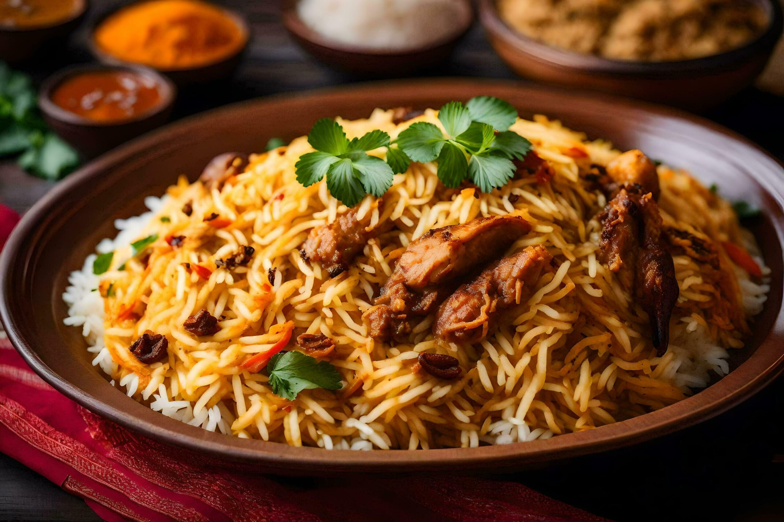 Ai-generated-chicken-biryani-is-a-popular-indian-dish-made-with-rice-and-chicken-free-photo