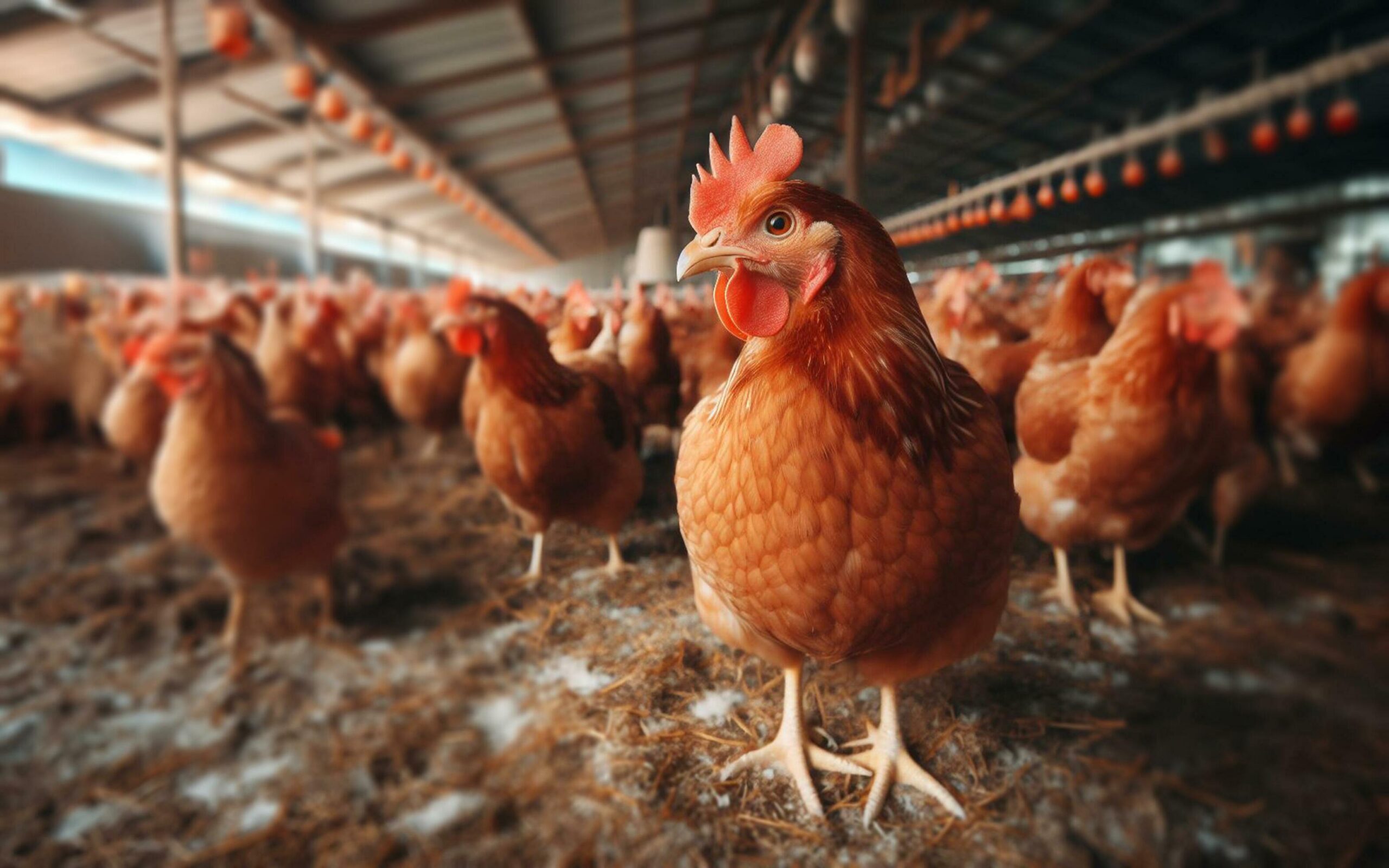 Ai-generated-chicken-farms-large-scale-livestock-production-chickens-in-coops-meat-industry-free-photo