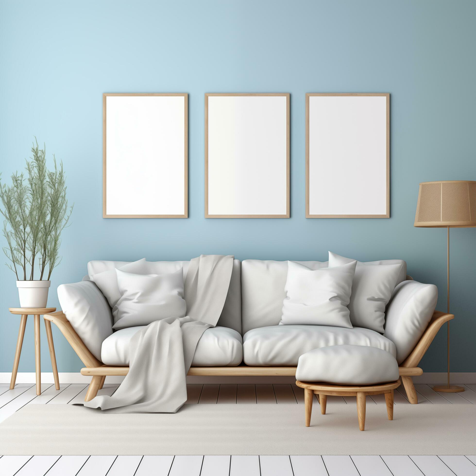 Ai-generated-collection-of-frame-mockups-ready-for-displaying-pod-poster-illustrations-free-photo