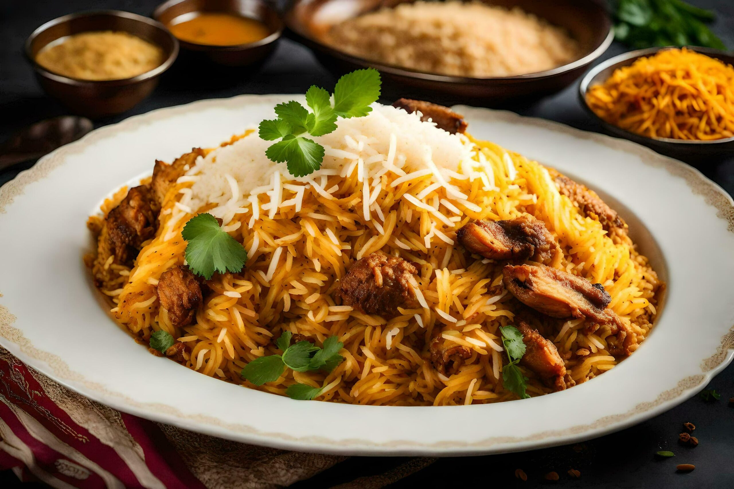 Ai-generated-indian-biryani-a-traditional-dish-of-rice-and-meat-free-photo