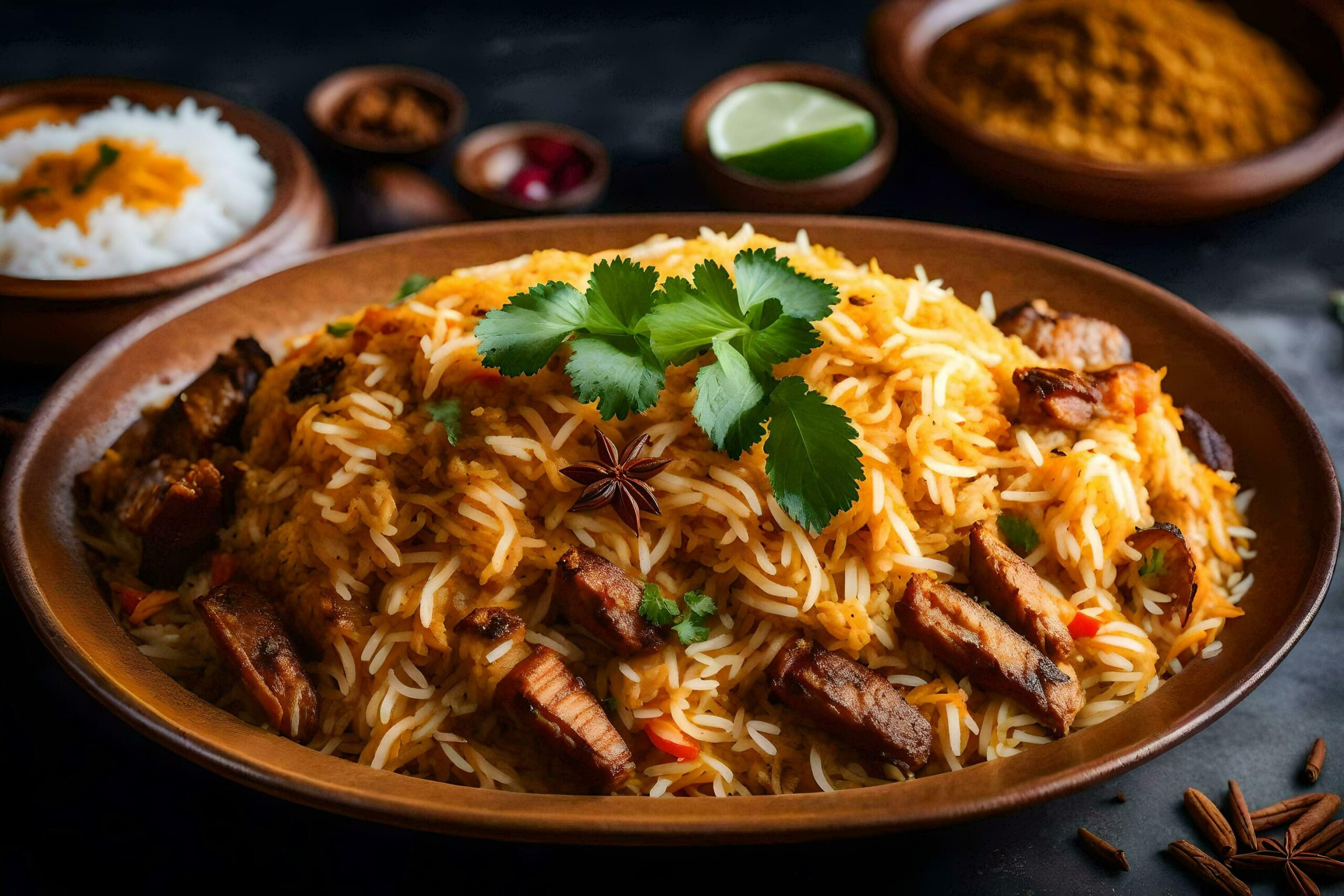 Ai-generated-indian-food-in-a-bowl-with-spices-and-spices-free-photo