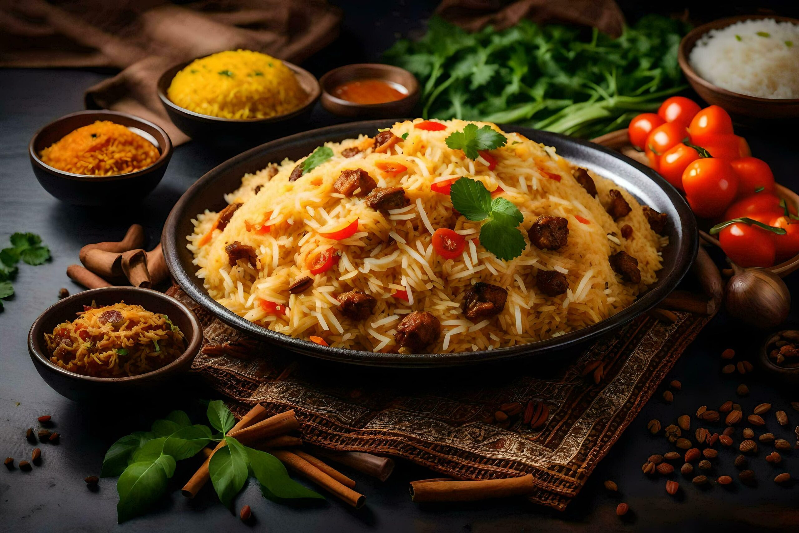 Ai-generated-indian-food-with-spices-and-vegetables-free-photo