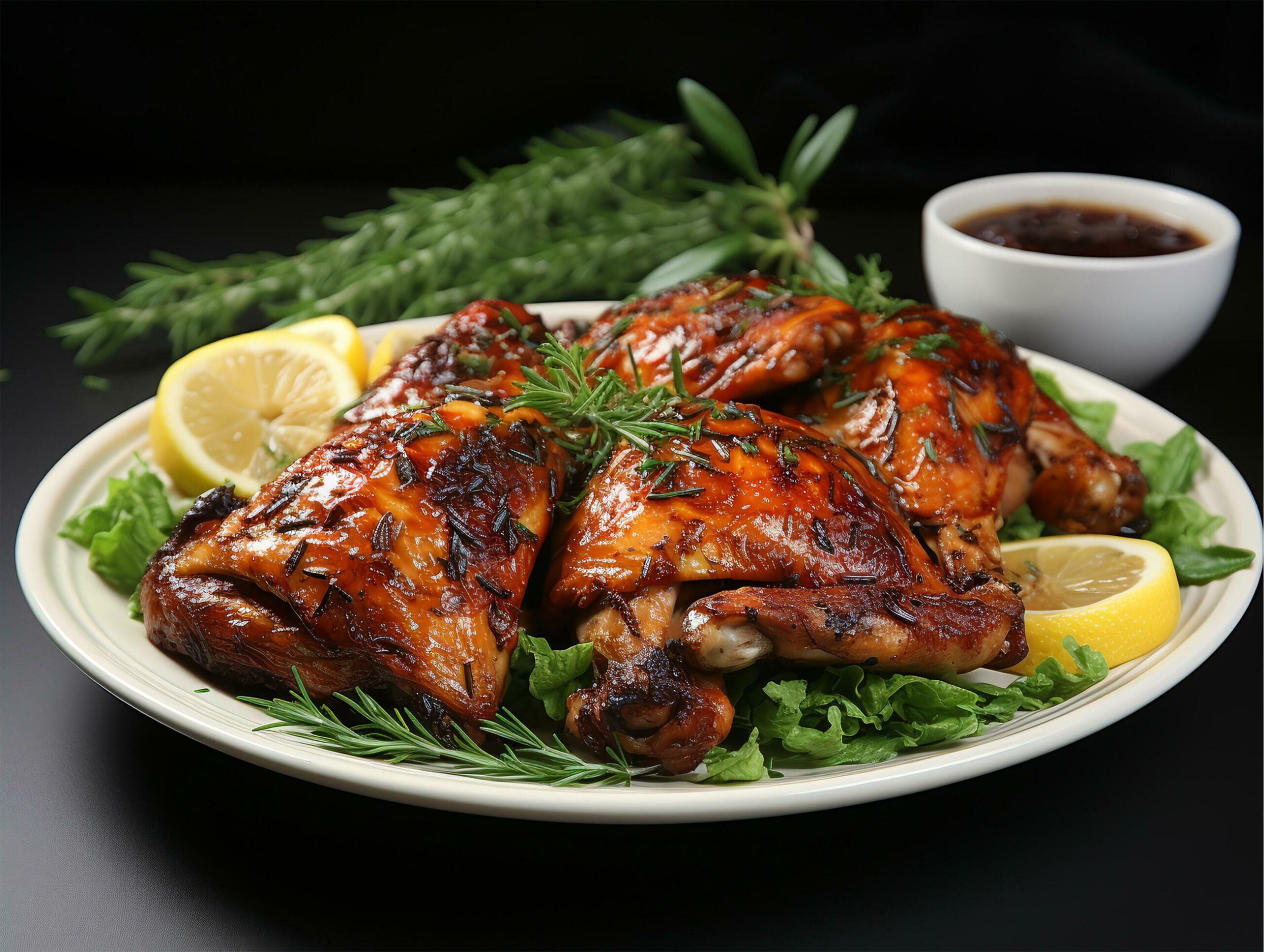 Ai-generated-portrait-of-grilled-chicken-dish-generative-ai-free-photo