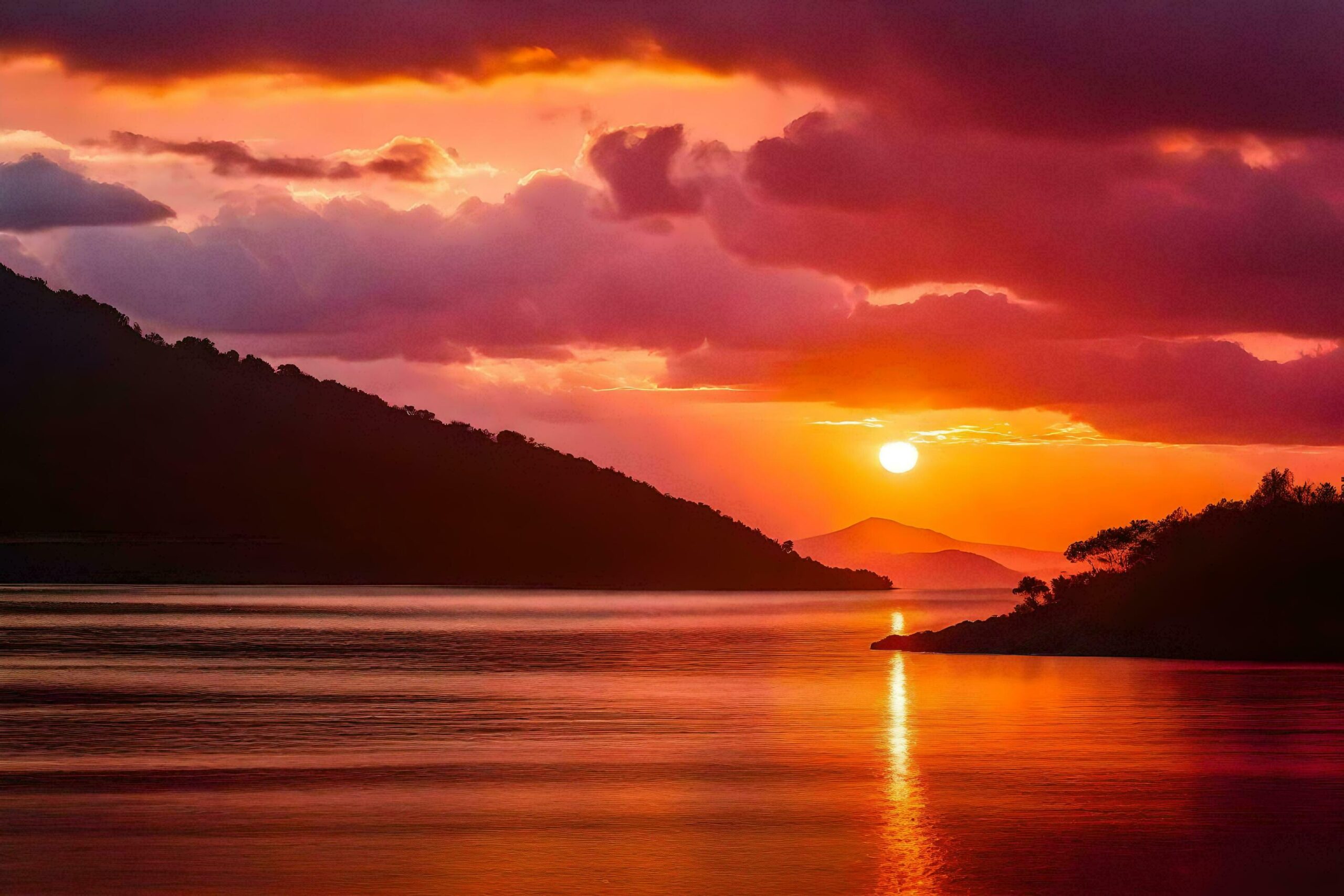 Ai-generated-sunset-over-the-sea-free-photo