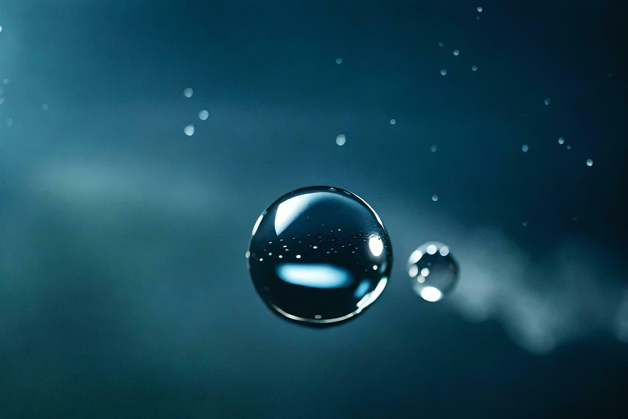 Ai-generated-water-droplets-on-a-dark-background-free-photo